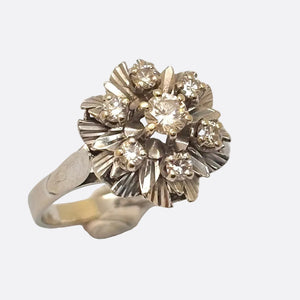 Bague en Or blanc 18K diamants - Taille 56 - 3.79G