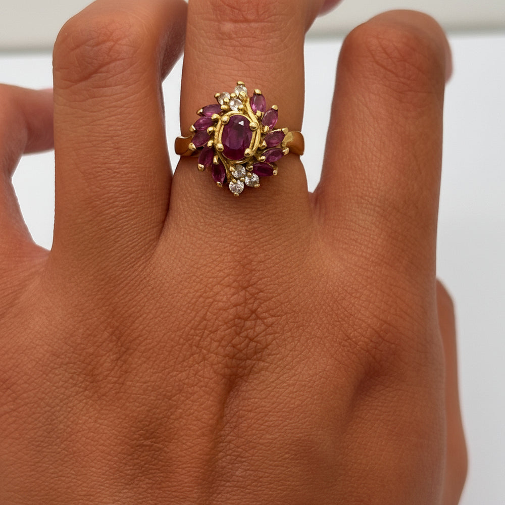 Bague Ancienne en Or Jaune 18K- Taille 55