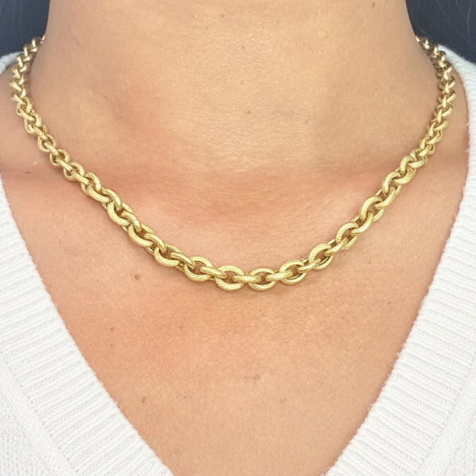 Collier Ras du Cou en Or Jaune 18 K