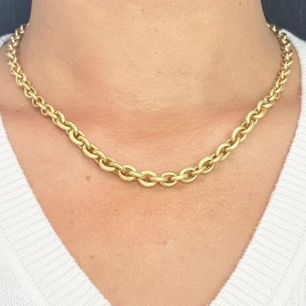 Collier Ras du Cou en Or Jaune 18 K