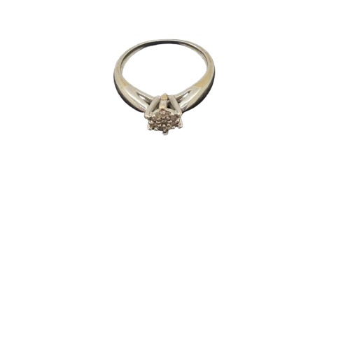 Solitaire en Or Blanc 18 Carats avec Oxyde de Zirconium - T 49