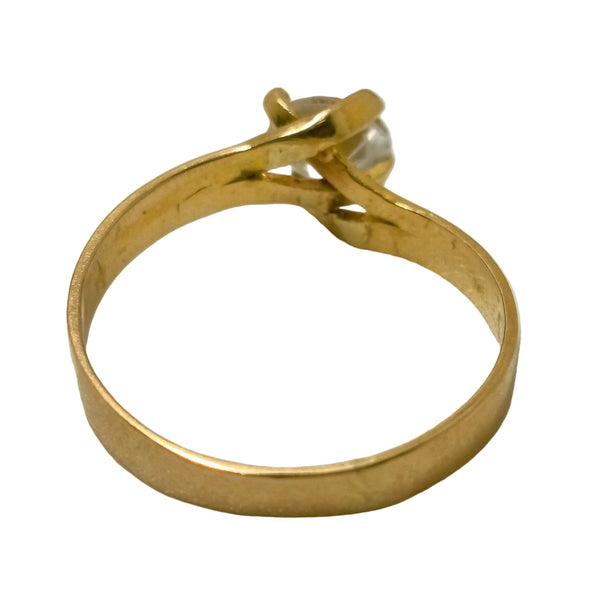 Bague Solitaire Or Jaune avec Oxyde de Zirconium 18K
