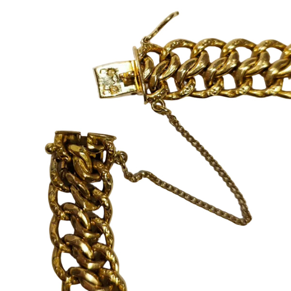 Bracelet en Or Jaune 18K Maille Américaine