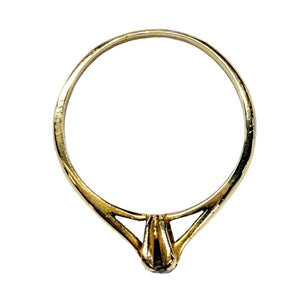 Bague solitaire en or  jaune 18k -  1.5 G