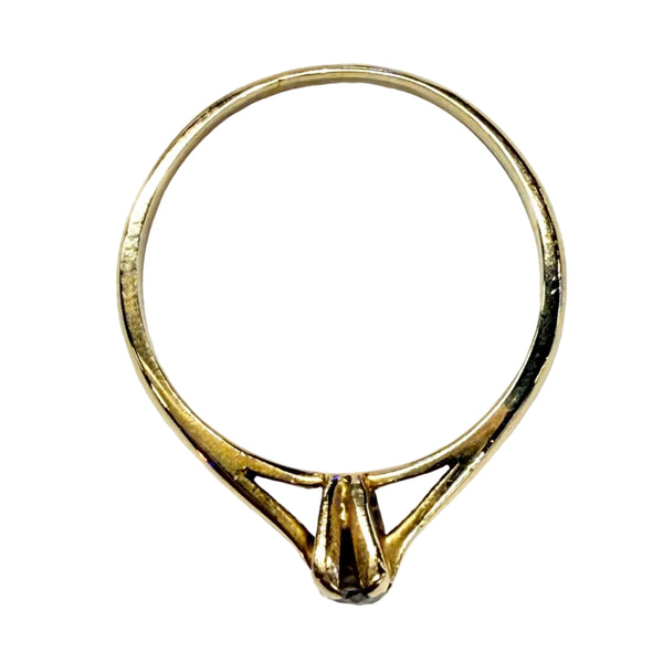 Bague solitaire en or  jaune 18k -  1.5 G