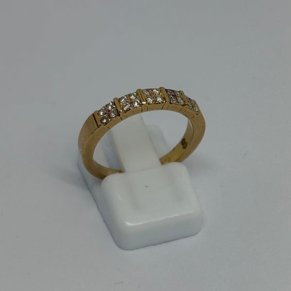 Bagues Demi Tour Or Jaune 18K et Diamants - Taille 52 - 4G