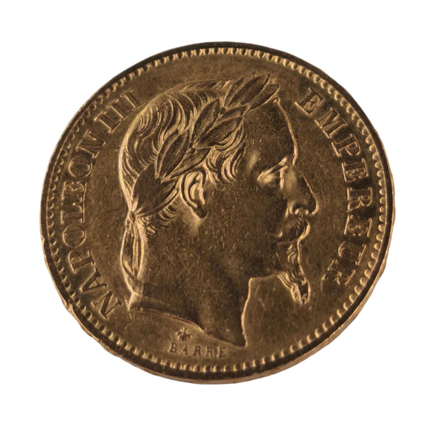 Pièce 20 Francs Napoléon III en Or jaune 22K - 6.42G
