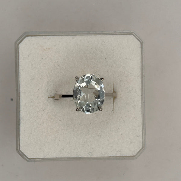 Bague Empierrée Aigue Marine Or Blanc 18K