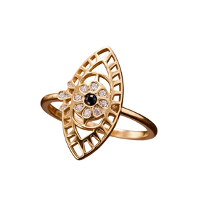 Bague Marquise en Or Jaune 18K - Taille 53 - 1.63G