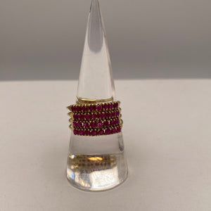 Bague rubis en Or Jaune  14K 4 Grs - Taille 59