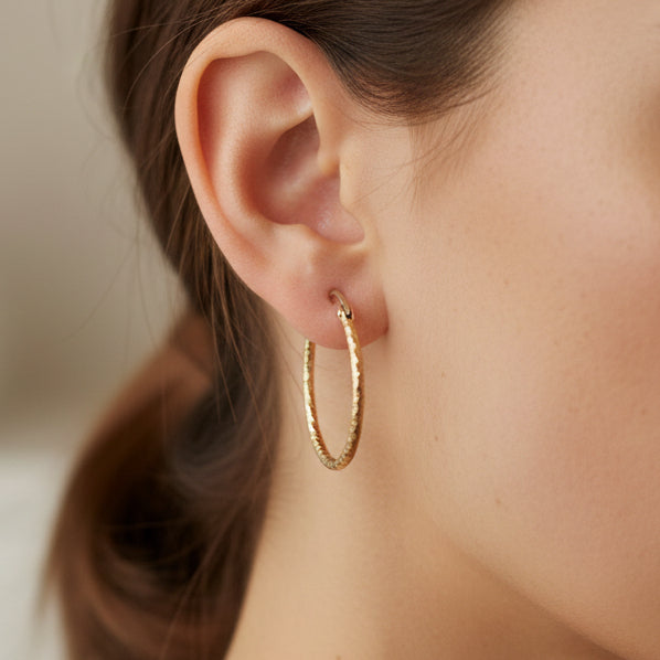 Créoles martelées en Or Jaune 18k