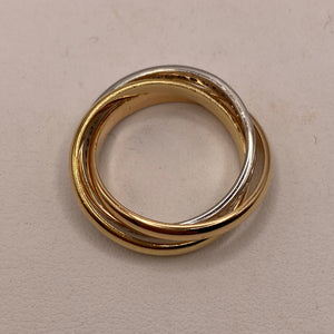 Alliance Or Jaune et Or Blanc 18 Carats - Taille 58
