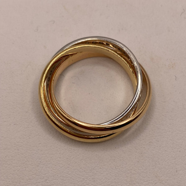 Alliance Or Jaune et Or Blanc 18 Carats - Taille 58