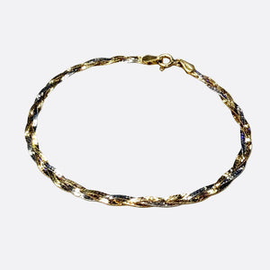 Bracelet tressé en Or triple  18K - 2.17g