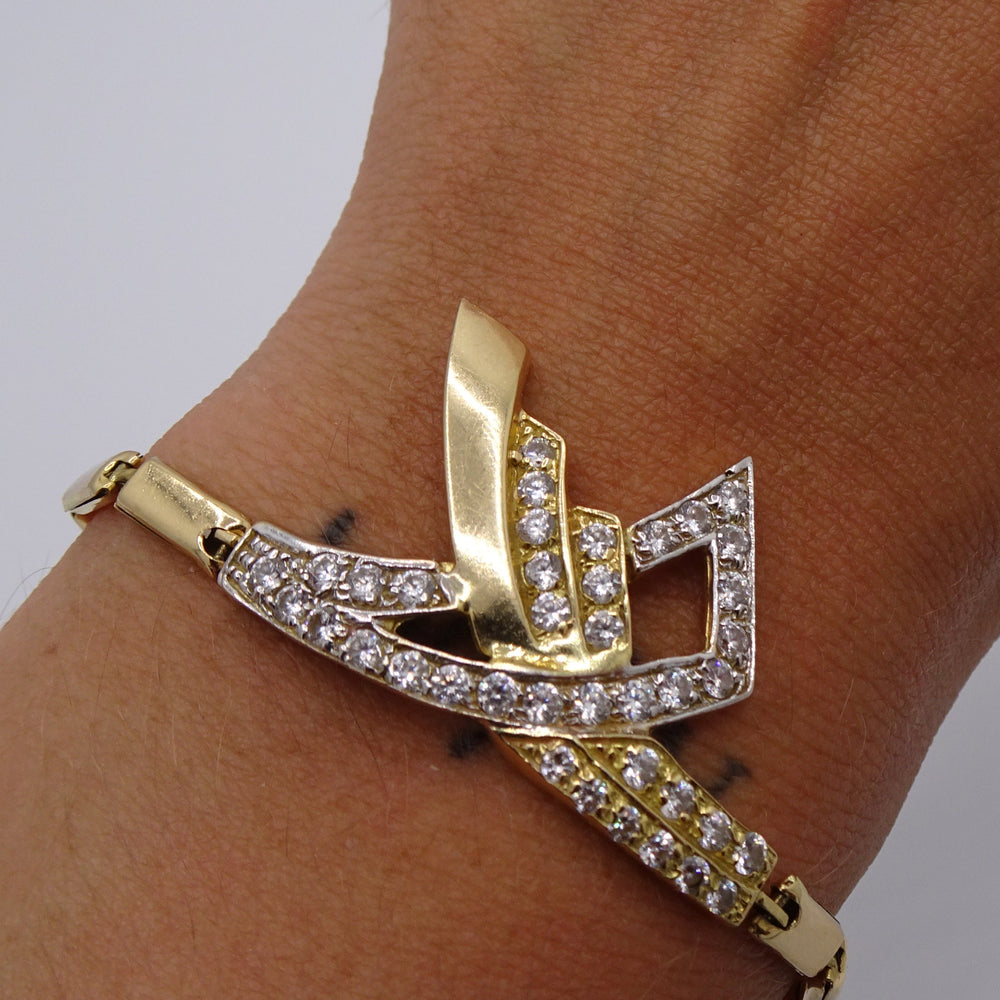 Bracelet Or Jaune Maille Rectangle 18K 8.52 Grs