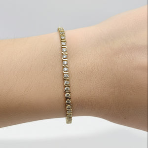 Bracelet Maillon en Or Jaune serti de Diamants
