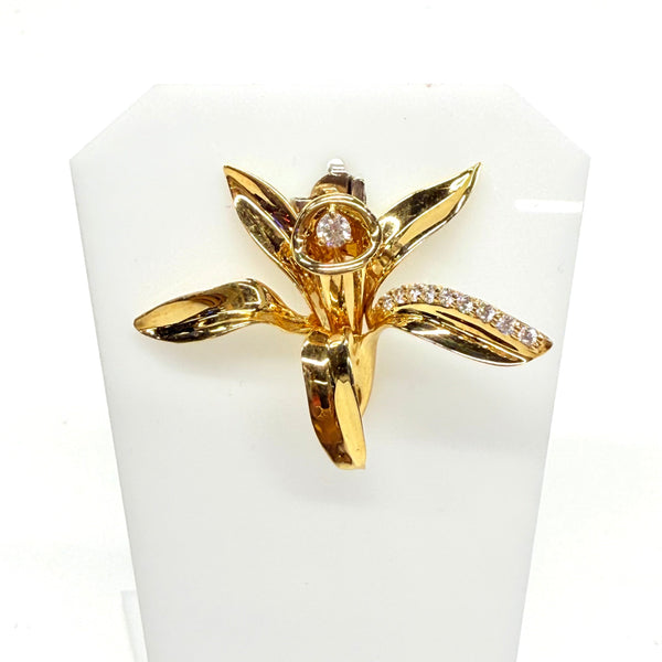 Pendentif Fleur de Vanille en Or Jaune 18k 5.23 Grs