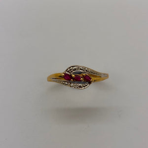 Bague en or jaune et blanc 22K Taille-62
