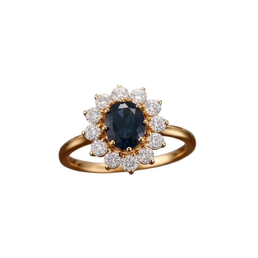 Bague Marguerite en Or Jaune 18K - Taille 56 - 3.46G