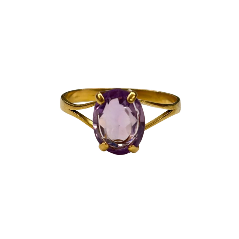 Bague en or jaune avec améthyste