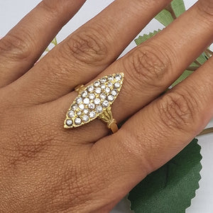 Bague Marquise en Or Jaune 18K - 4.32g