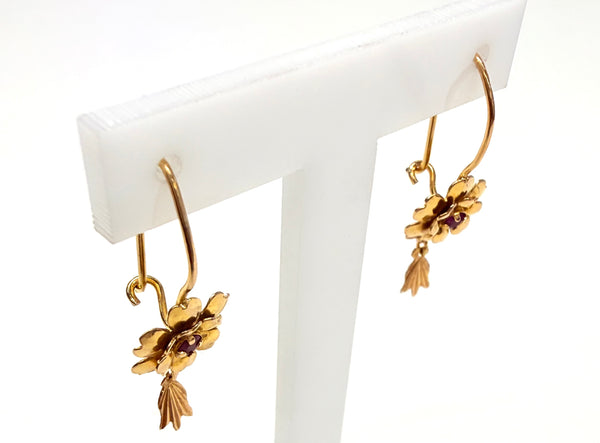 Boucles d'oreilles Dormeuses en Or Jaune 18k 2.72 Grs