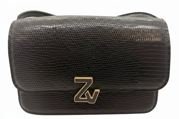 Sac à main Zadig et Voltaire en cuir noir croco