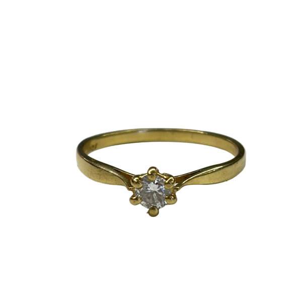 Solitaire en Or Jaune 18k avec Diamant