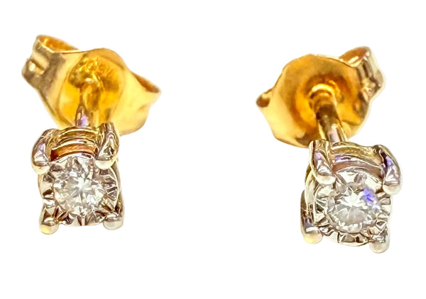 Boucles d'oreilles en or jaune et diamants 18k - 0.82 G