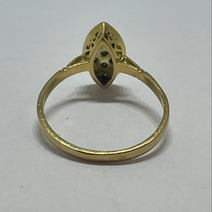 Bague Marquise en Or Jaune 18K - Taille 55