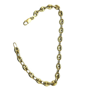Bracelet Maillon Grain de Café en Or Jaune 18k