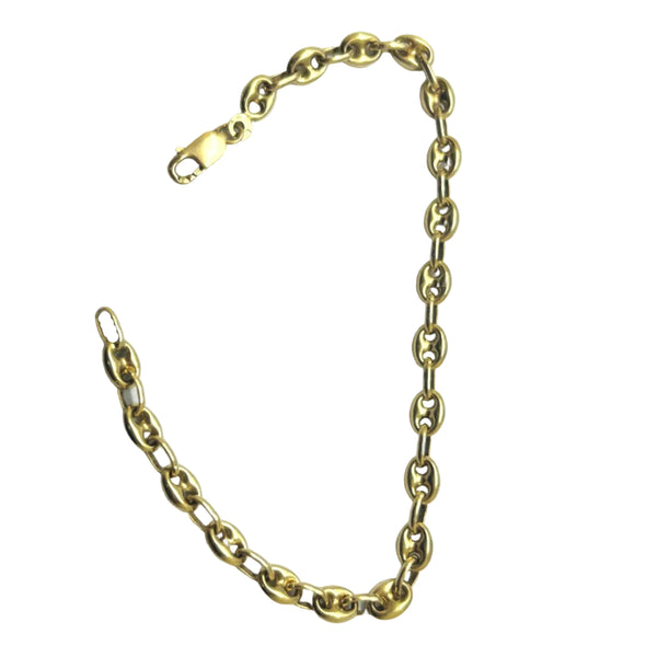 Bracelet Maillon Grain de Café en Or Jaune 18k
