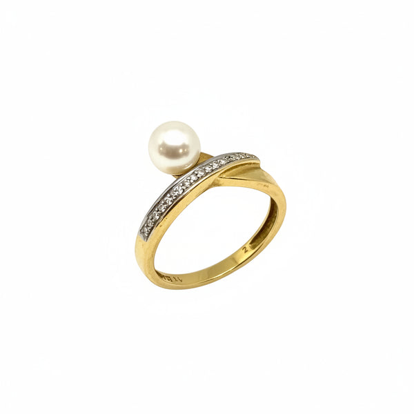 Superbe bague en or Jaune 18k avec 4 diamants
