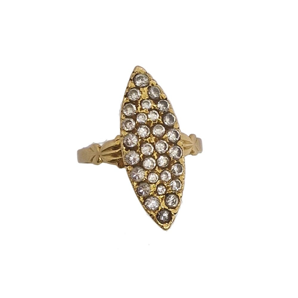 Bague Marquise en Or Jaune 18K - 4.32g