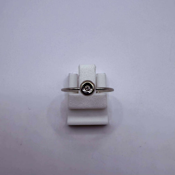 Bague Solitaire en Or Blanc 18K Taille-53