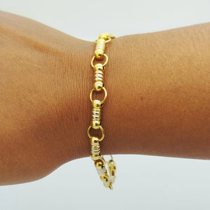 Bracelet en maille fantaisie en or jaune 18K - 12.85 Grs
