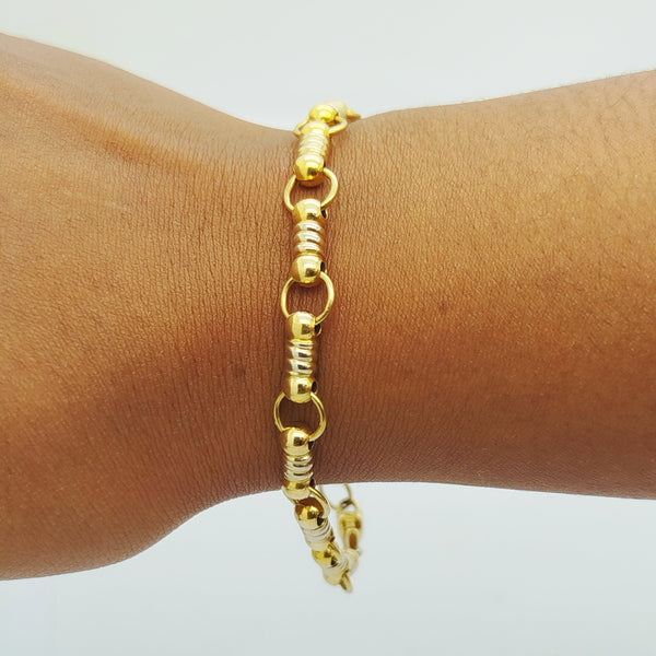 Bracelet en maille fantaisie en or jaune 18K - 12.85 Grs