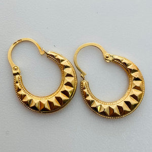 Boucles d'oreilles Créoles en Or Jaune 18K