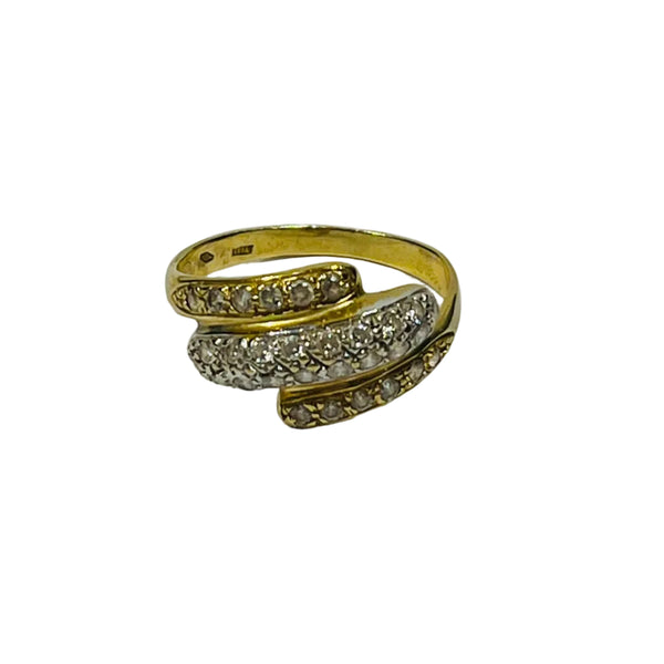 Bague en Or Jaune et Blanc 18K - 3.72 Grs - Taille 60