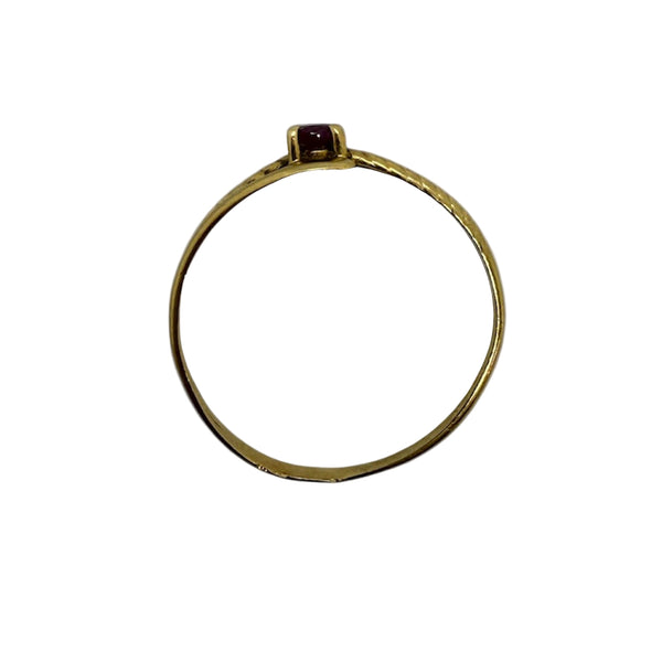 Bague en or jaune 18 carats sertie d’un rubis – Taille 57 1.20 Grs