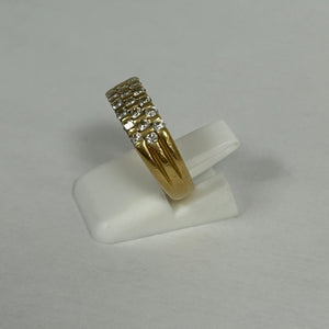 Bague Demi Tour en Or Jaune 18K avec Diamants 5.40 Grs Taille 50