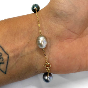 Bracelet Perle de Tahiti Or Jaune 18k 5.29 Grs