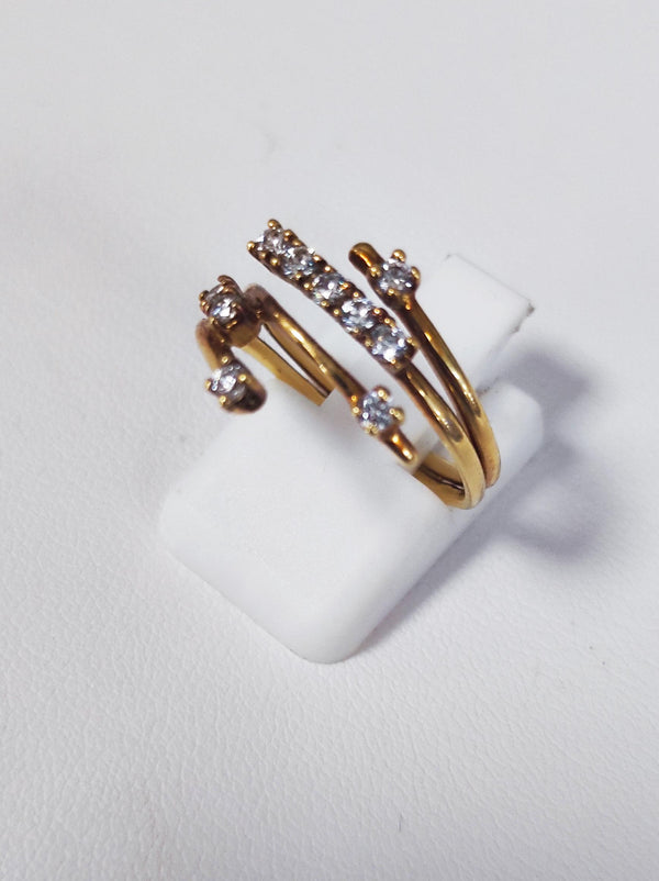 Bague en Or Jaune 18K et Oxyde de Zirconium
