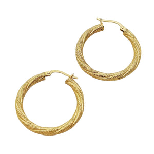 Boucles d'oreilles créoles or jaune 18 K - 2.53 Grs