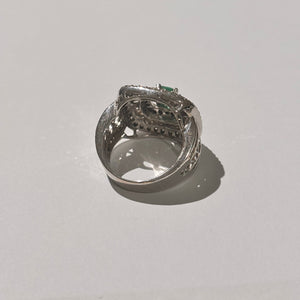 Bague en or 18K avec diamants et zirconium - T 51