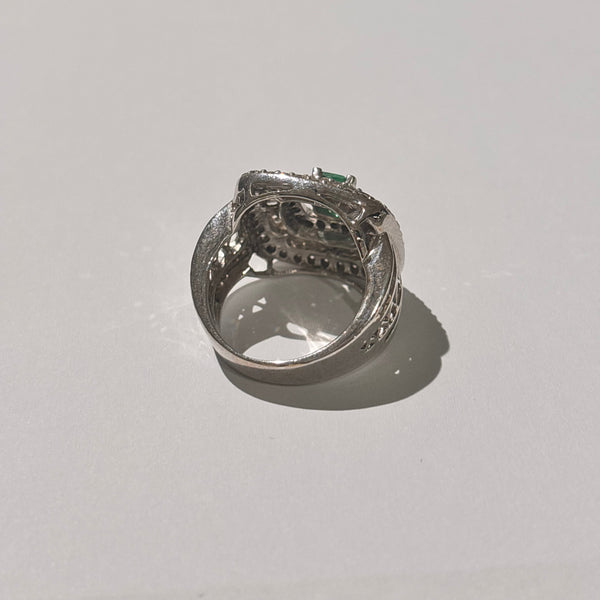 Bague en or 18K avec diamants et zirconium - T 51