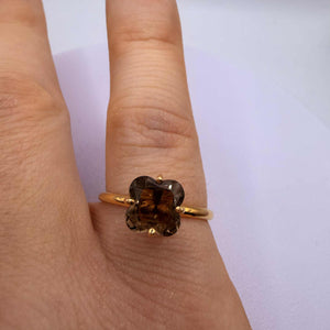 Bague Solitaire en Or Jaune 18K - Taille 60