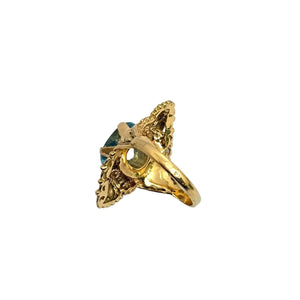 Bague Marquise Or Jaune 18K avec Topaze