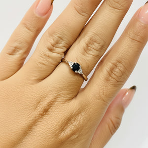 Solitaire Or Gris Topaze 18k - 2.24 G - Taille : 54