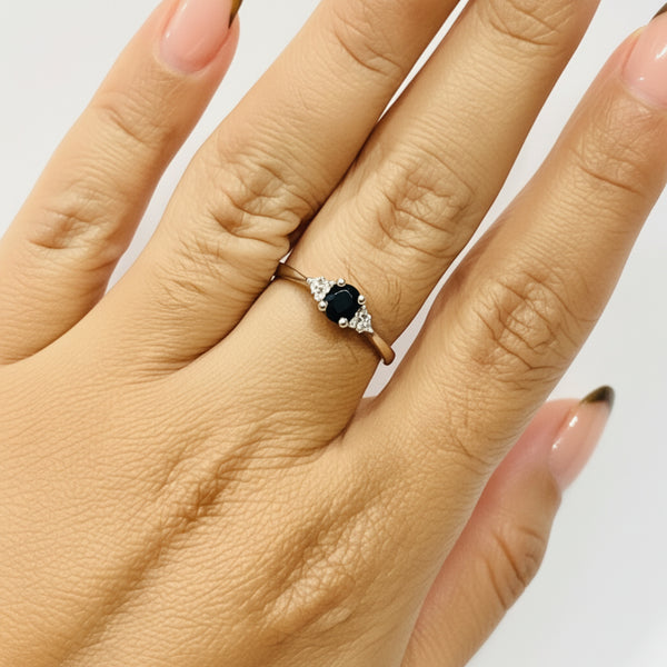 Solitaire Or Gris Topaze 18k - 2.24 G - Taille : 54